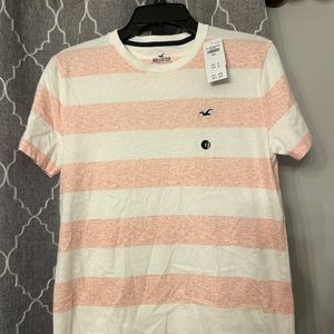 Brand new with tags Hollister t shirt pink/white stripes size small